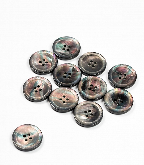 Grey 4 Hole Pearl Finish Button Size 36L x5